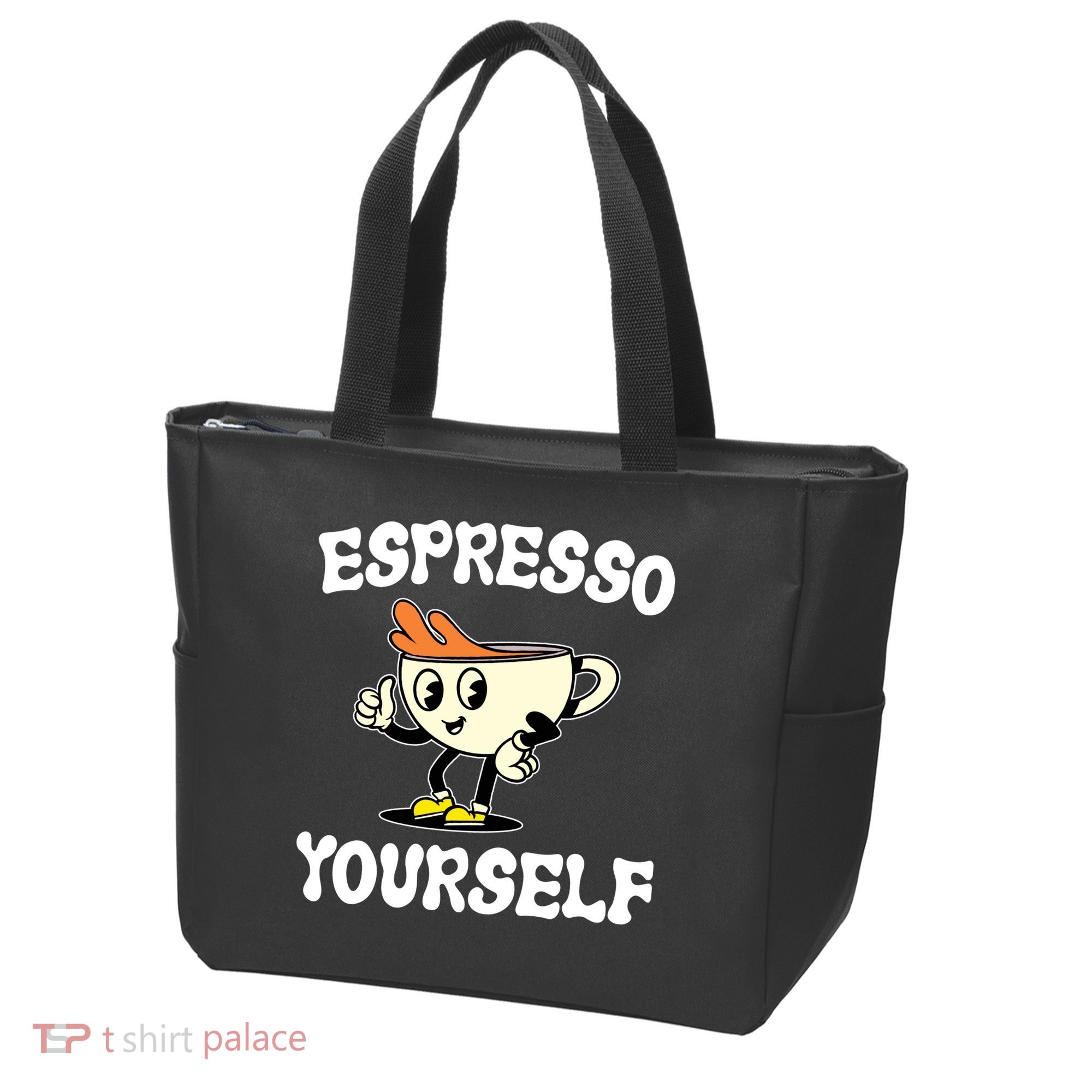 Espresso Yourself Funny Coffee Lover Tote Bag