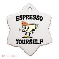 Espresso Yourself Funny Coffee Lover Ceramic Ornament thumb 0
