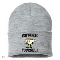 Espresso Yourself Funny Coffee Lover Sustainable Knit Beanie thumb 0