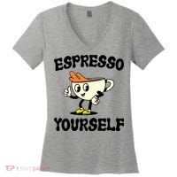Espresso Yourself Funny Coffee Lover Women's V-Neck T-Shirt thumb 0
