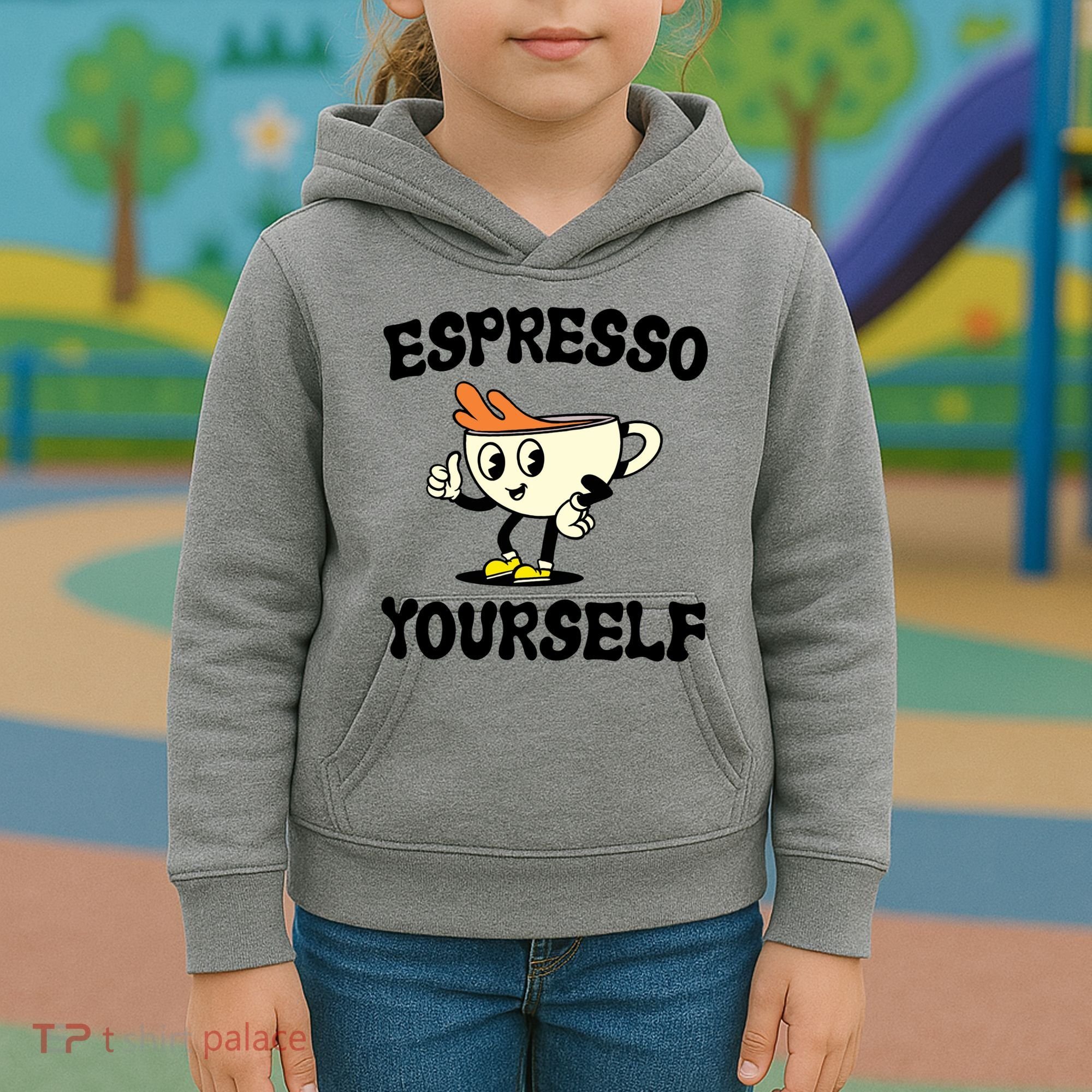 Espresso Yourself Funny Coffee Lover Kids Hoodie