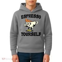 Espresso Yourself Funny Coffee Lover Kids Hoodie thumb 4