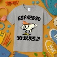 Espresso Yourself Funny Coffee Lover Kids T-Shirt thumb 3