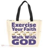 Exercise Your Faith Walk With God Christian Tote Bag thumb 0