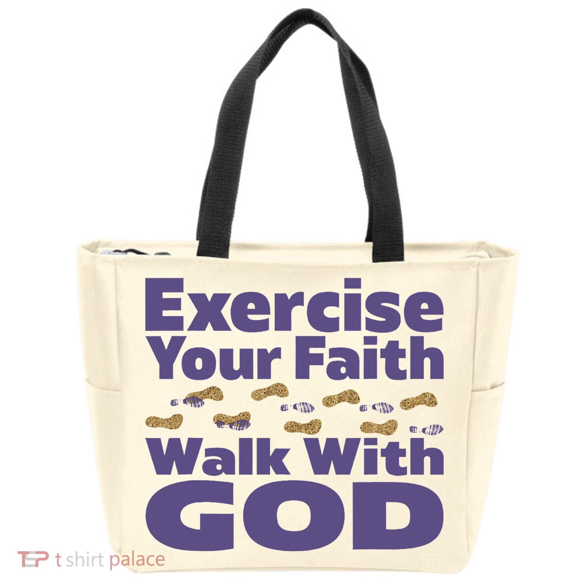Exercise Your Faith Walk With God Christian Tote Bag
