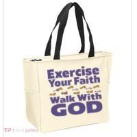 Exercise Your Faith Walk With God Christian Tote Bag thumb 2