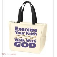 Exercise Your Faith Walk With God Christian Tote Bag thumb 3