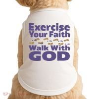 Exercise Your Faith Walk With God Christian Doggie Tank thumb 0