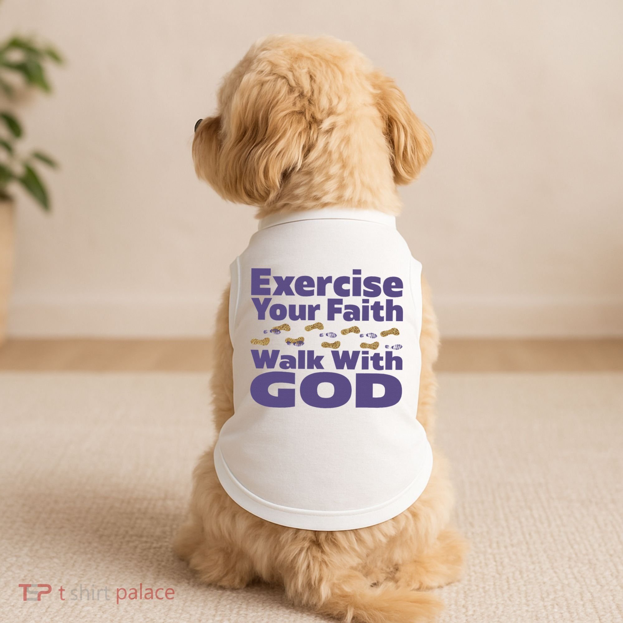Exercise Your Faith Walk With God Christian Doggie Tank