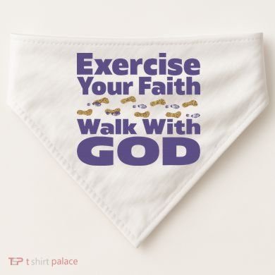Exercise Your Faith Walk With God Christian USA-Made Doggie Bandana