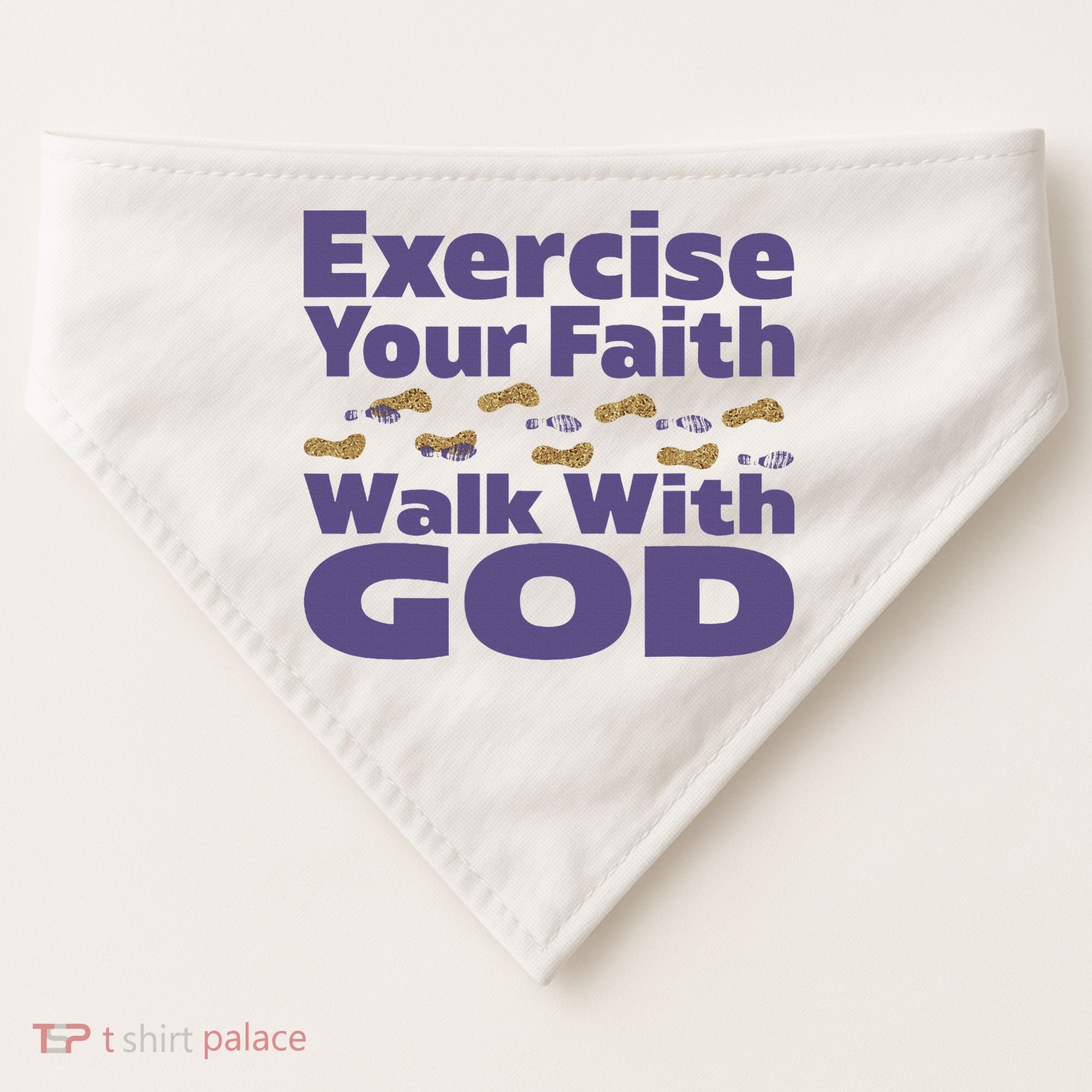 Exercise Your Faith Walk With God Christian USA-Made Doggie Bandana