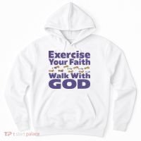 Exercise Your Faith Walk With God Christian Hoodie thumb 0