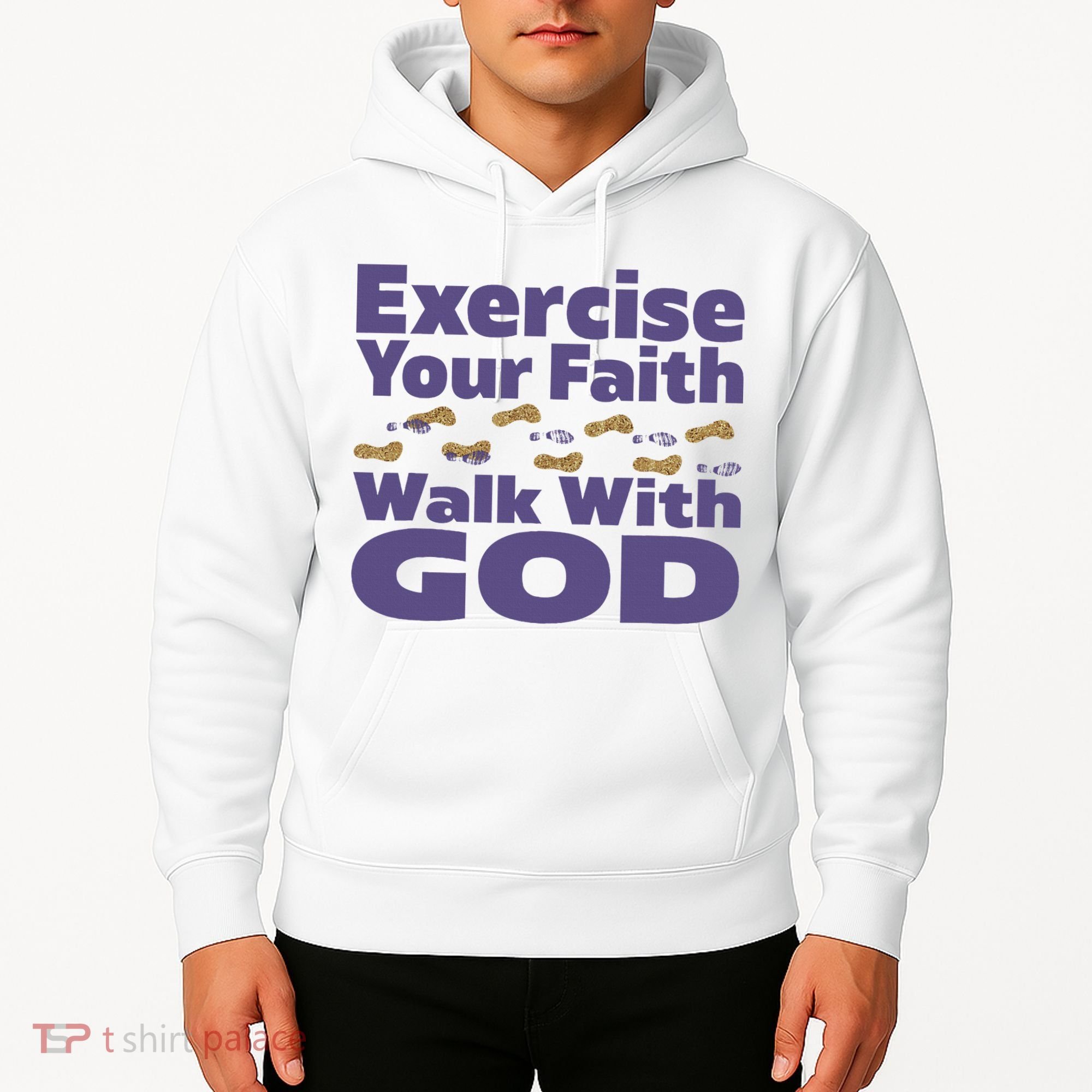 Exercise Your Faith Walk With God Christian Hoodie