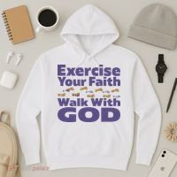 Exercise Your Faith Walk With God Christian Hoodie thumb 3