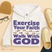 Exercise Your Faith Walk With God Christian Hoodie thumb 4