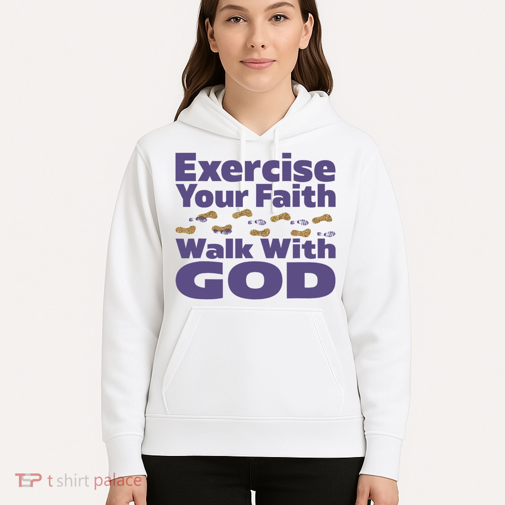 Exercise Your Faith Walk With God Christian Hoodie