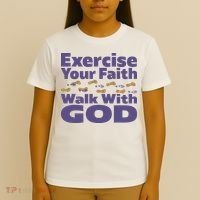 Exercise Your Faith Walk With God Christian T-Shirt thumb 4