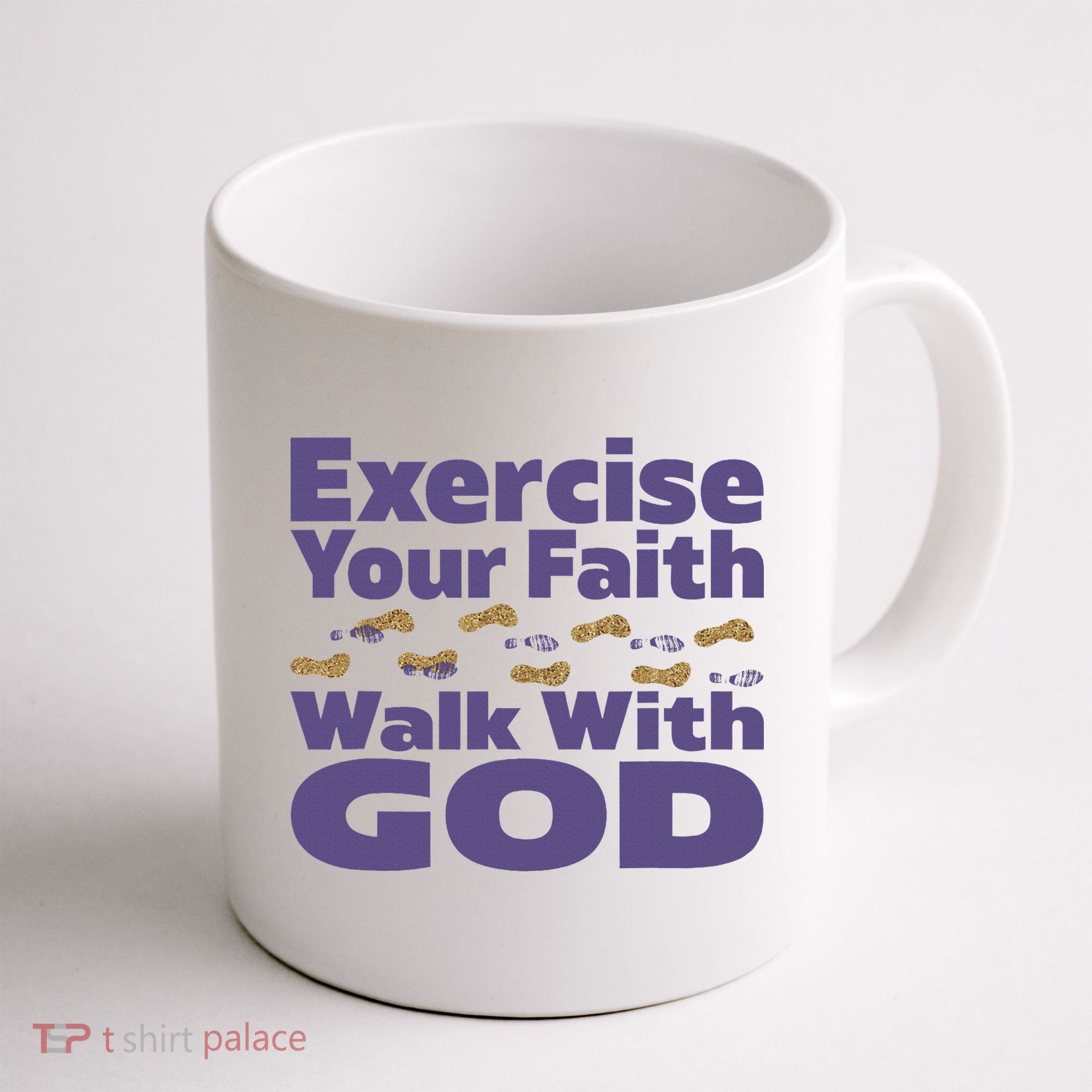 Exercise Your Faith Walk With God Christian Coffee Mug