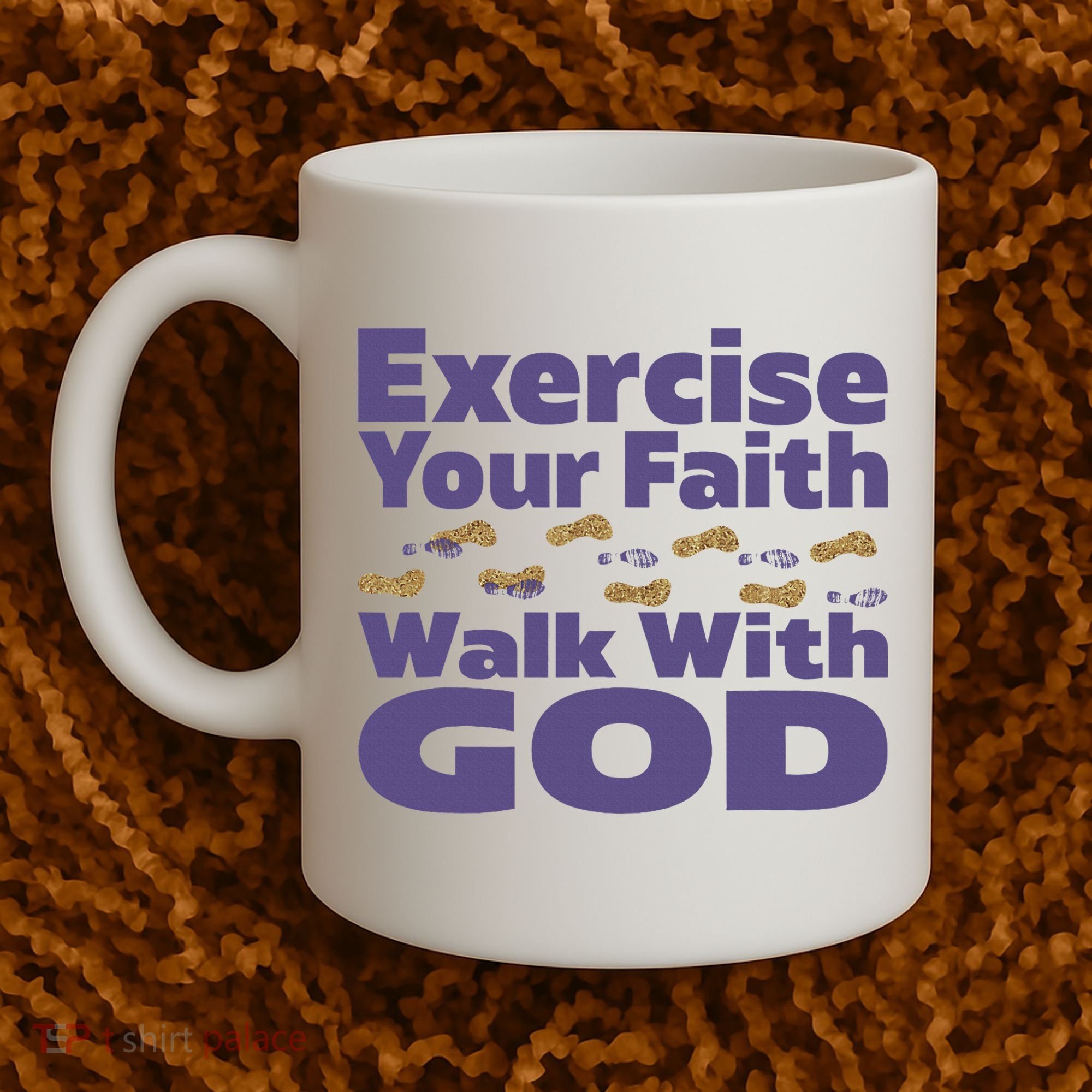 Exercise Your Faith Walk With God Christian Coffee Mug