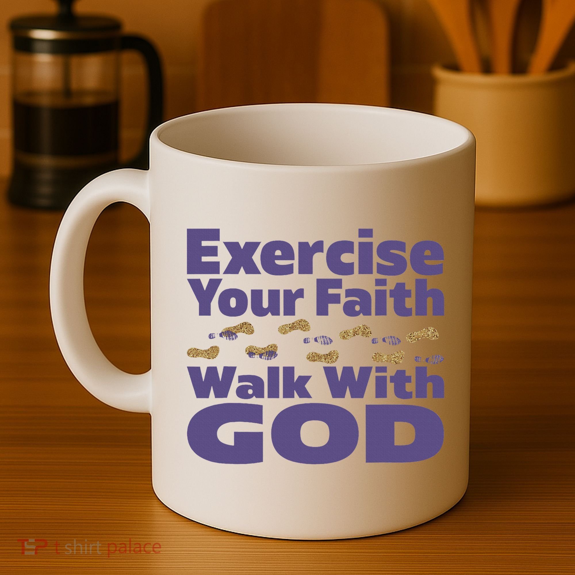 Exercise Your Faith Walk With God Christian Coffee Mug