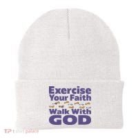 Exercise Your Faith Walk With God Christian Beanie thumb 0