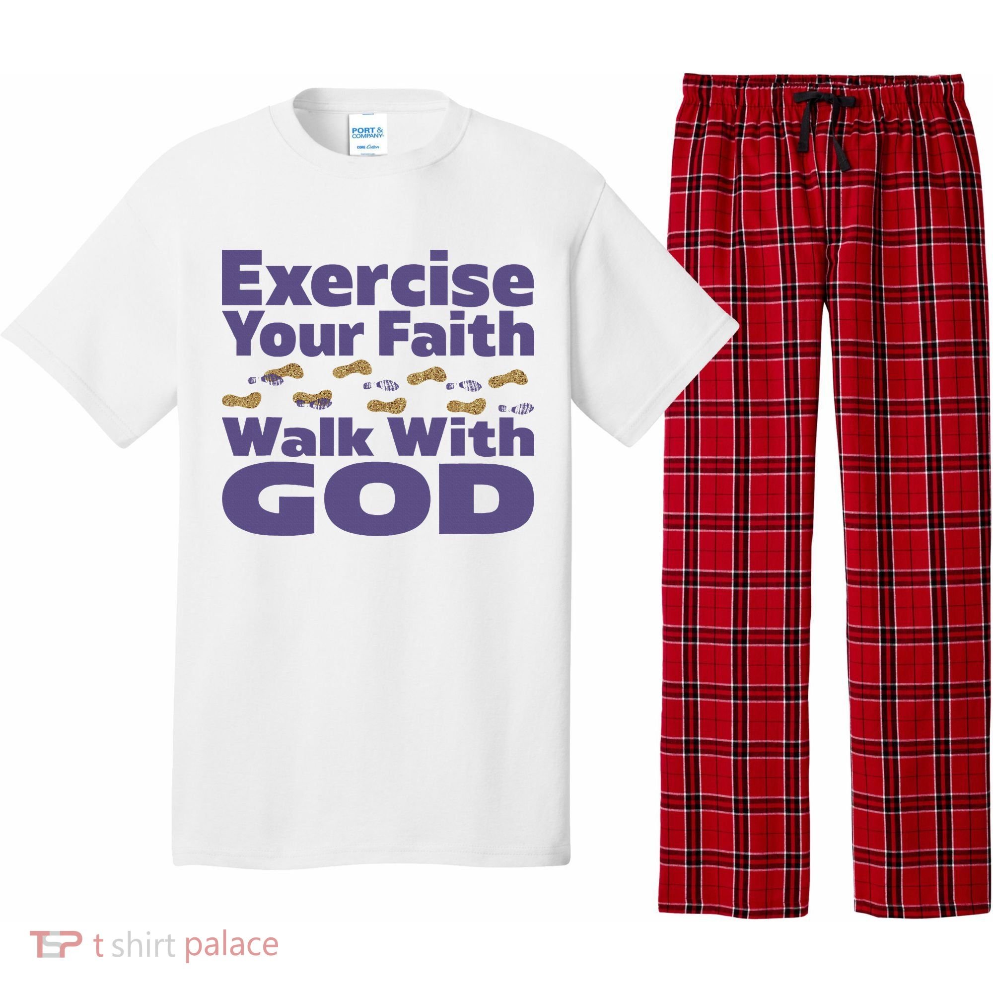 Exercise Your Faith Walk With God Christian Pajama Set