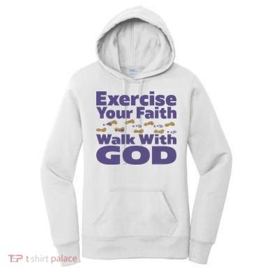 Exercise Your Faith Walk With God Christian Women's Hoodie