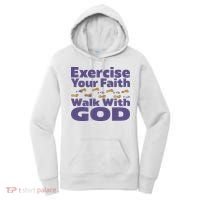 Exercise Your Faith Walk With God Christian Women's Hoodie thumb 0