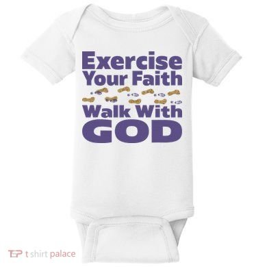 Exercise Your Faith Walk With God Christian Baby Bodysuit