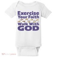 Exercise Your Faith Walk With God Christian Baby Bodysuit thumb 0