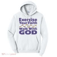 Exercise Your Faith Walk With God Christian Tall Hoodie thumb 0