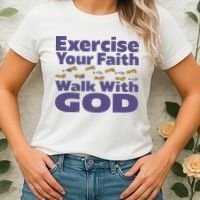 Exercise Your Faith Walk With God Christian Women's T-Shirt thumb 2