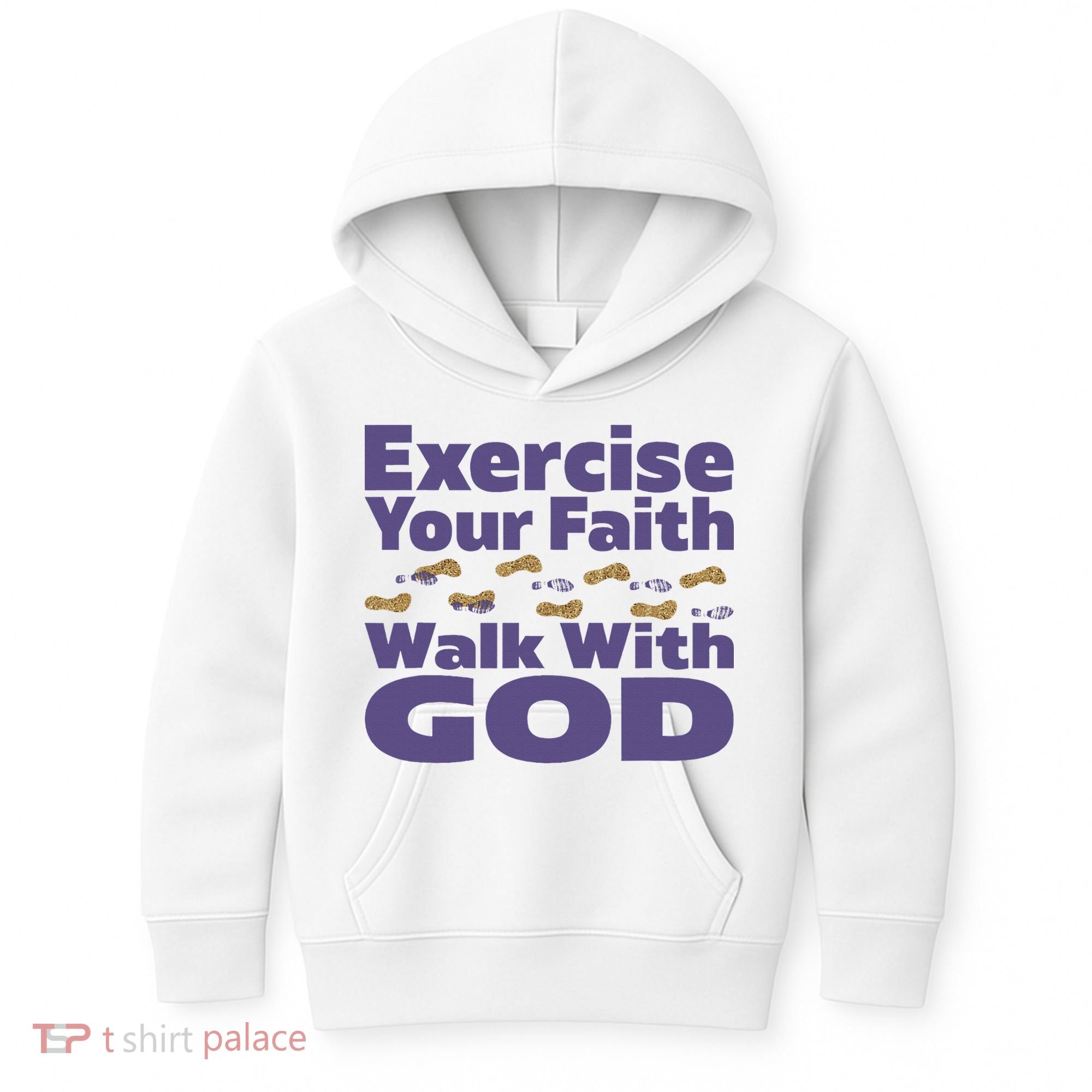 Exercise Your Faith Walk With God Christian Kids Hoodie