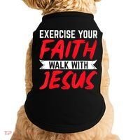 Exercise Your Faith Walk With Jesus Christian Religious Doggie Tank thumb 0