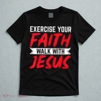 Exercise Your Faith Walk With Jesus Christian Religious T-Shirt thumb 5