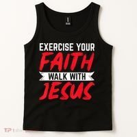 Exercise Your Faith Walk With Jesus Christian Religious Tank Top thumb 2