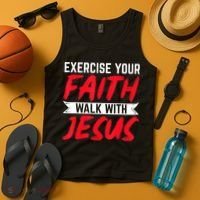 Exercise Your Faith Walk With Jesus Christian Religious Tank Top thumb 4
