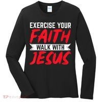 Exercise Your Faith Walk With Jesus Christian Religious Women's Long Sleeve Shirt thumb 0