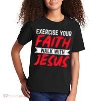 Exercise Your Faith Walk With Jesus Christian Religious Kids T-Shirt thumb 2