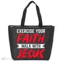 Exercise Your Faith Walk With Jesus Christian Religious Tote Bag thumb 0