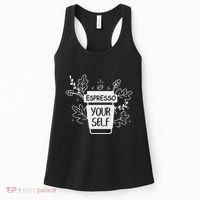 Espresso Yourself Funny Coffee Caffeine Lover Barista Women's Tank Top thumb 0