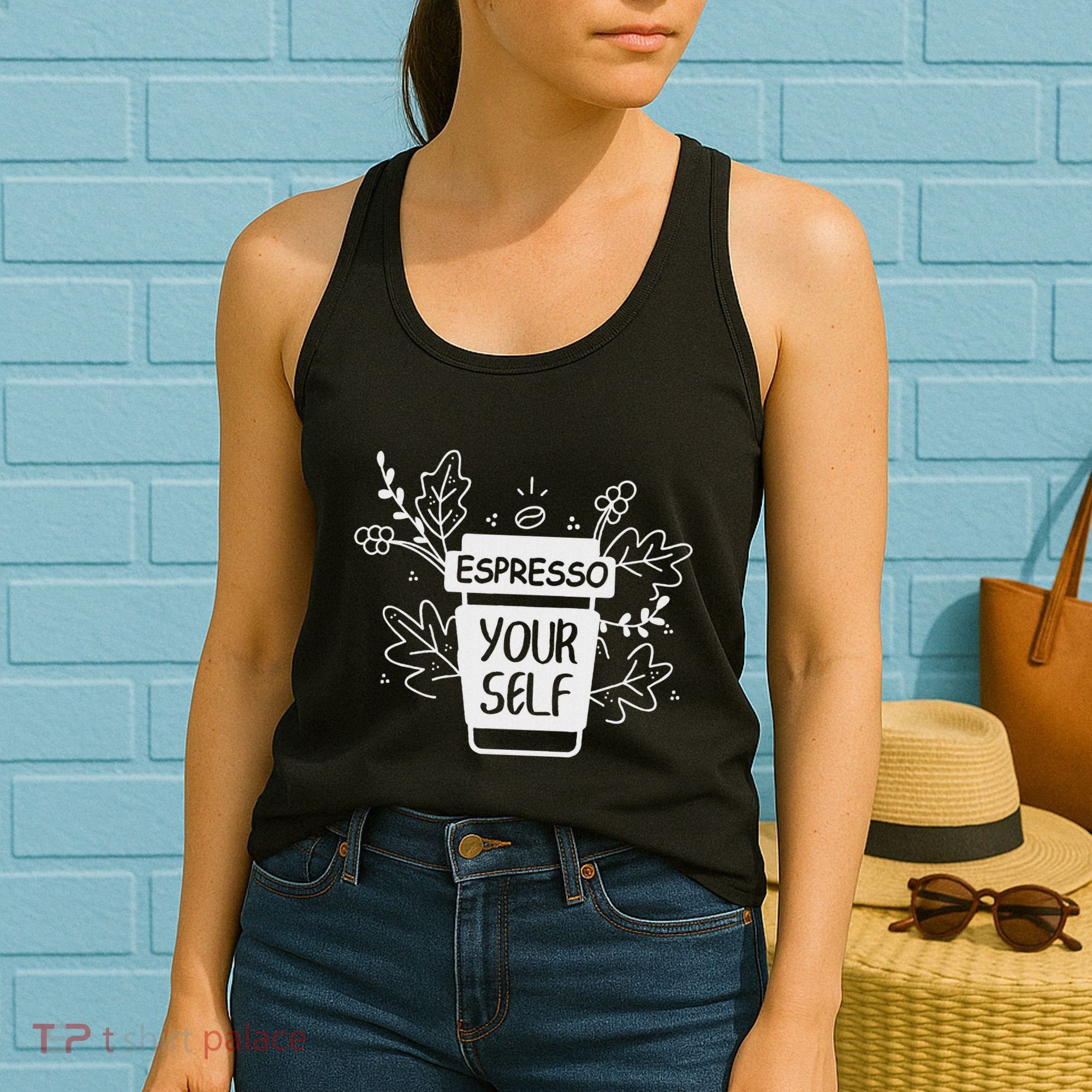 Espresso Yourself Funny Coffee Caffeine Lover Barista Women's Tank Top