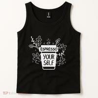 Espresso Yourself Funny Coffee Caffeine Lover Barista Tank Top thumb 2