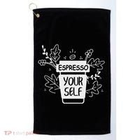 Espresso Yourself Funny Coffee Caffeine Lover Barista Golf Towel thumb 0