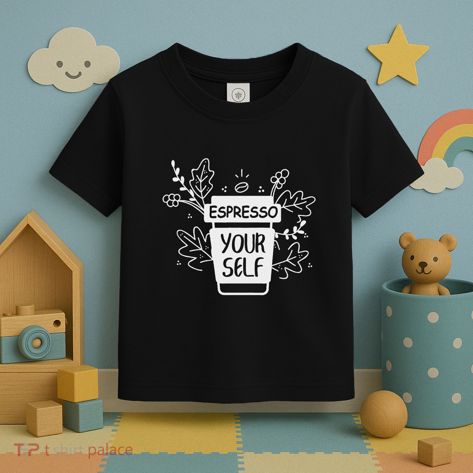 Espresso Yourself Funny Coffee Caffeine Lover Barista Toddler T-Shirt