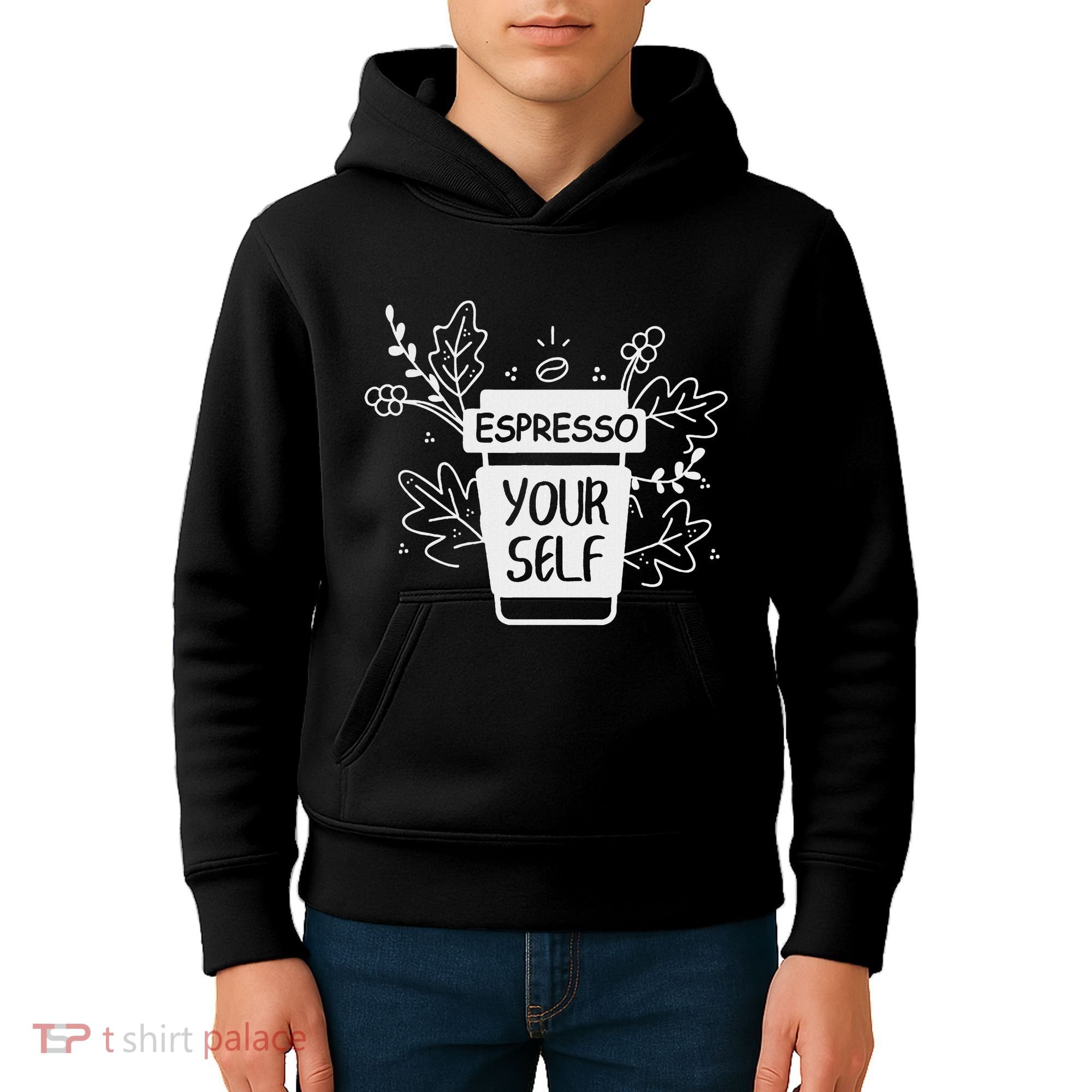 Espresso Yourself Funny Coffee Caffeine Lover Barista Kids Hoodie