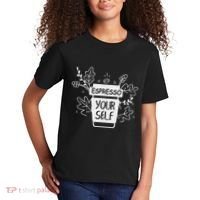 Espresso Yourself Funny Coffee Caffeine Lover Barista Kids T-Shirt thumb 2