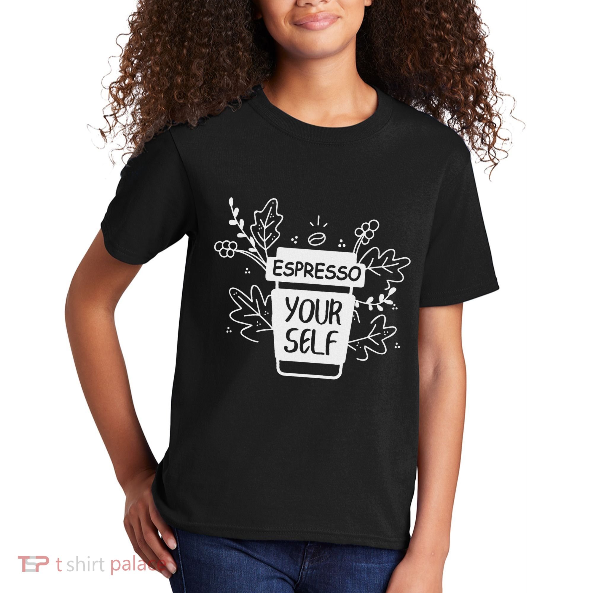 Espresso Yourself Funny Coffee Caffeine Lover Barista Kids T-Shirt