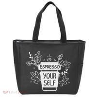 Espresso Yourself Funny Coffee Caffeine Lover Barista Tote Bag thumb 0