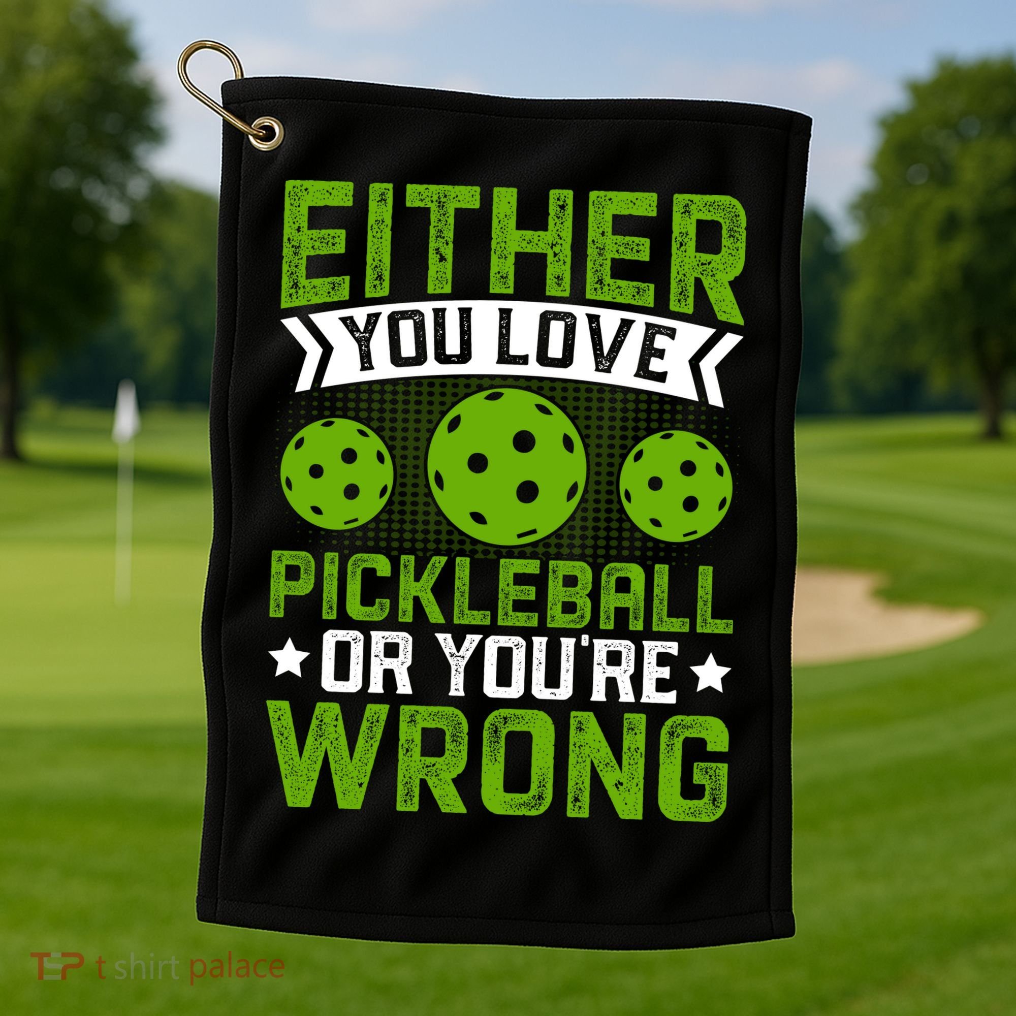 Either You Love Pickleball Gift For Pickleball Player Golf Towel